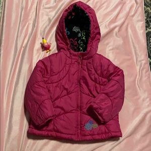 Pink puffer jacket